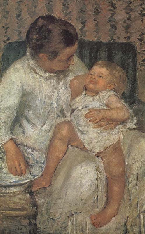 Mary Cassatt Mothe helping children a bath china oil painting image